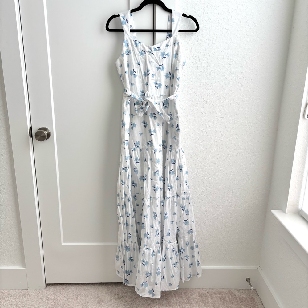 NWT Beau & Ro Blue and White Floral Maxi Dress
